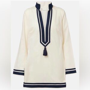 Tory Burch Cream and Black Tunic Top